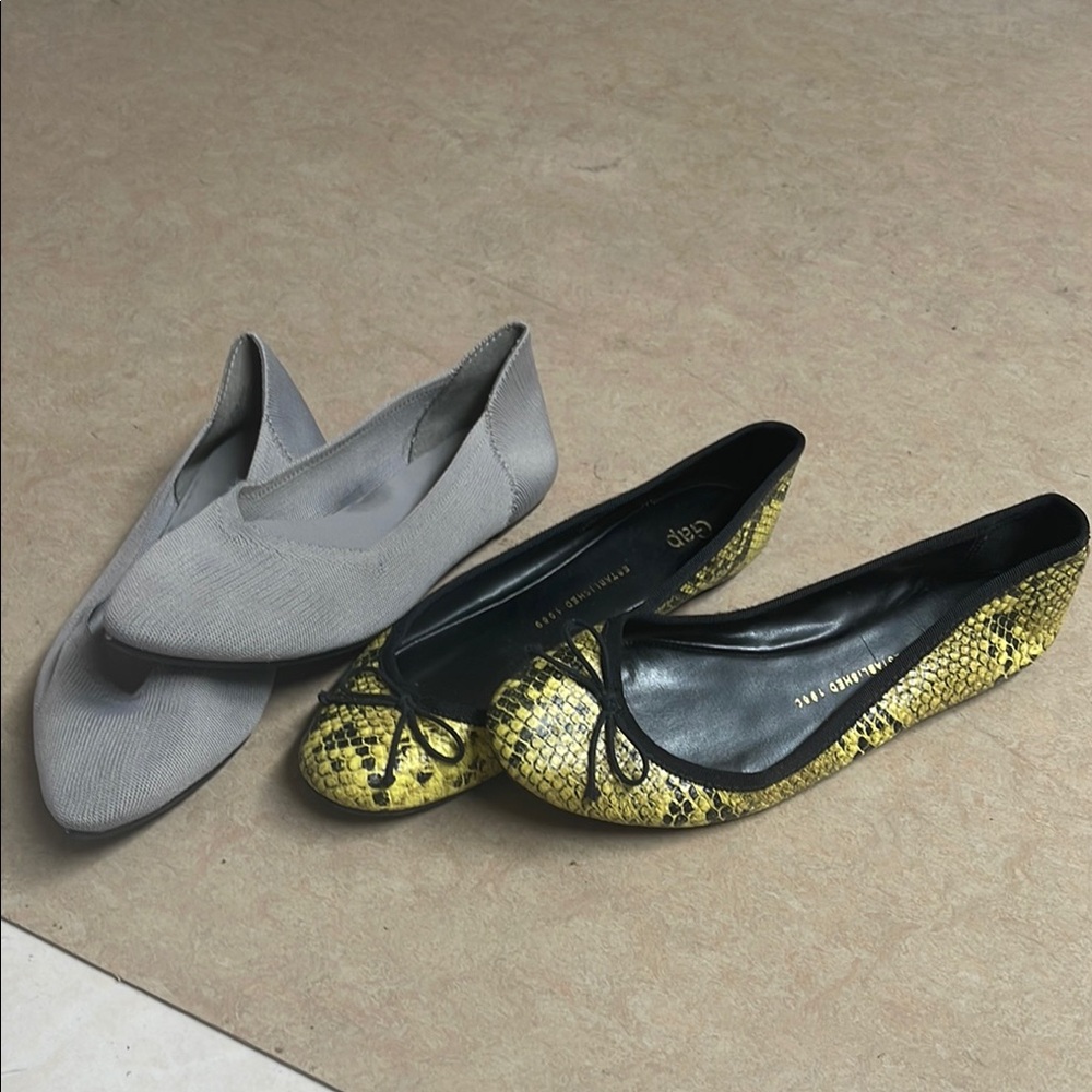 GAP Gray and Gold Flats Comfortable Everyday Loafers